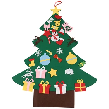 

DIY Felt Christmas Tree Set Kit with 30Pcs Removable Ornaments Felt Xmas New Year Toys Decorations Home Decor