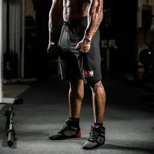 Мужские шорты для спортзала, бодибилдинга, фитнеса, короткие штаны, для бега, спорта, тренировки, бермуды, мужские летние повседневные хлопковые шорты с принтом, спортивные штаны