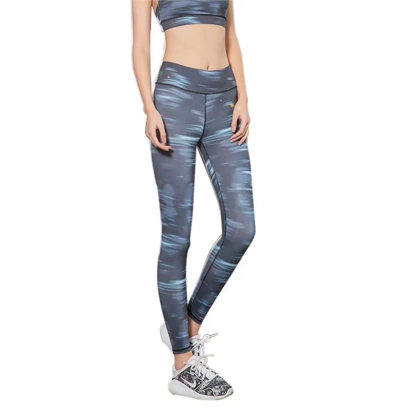 New European and American printed lady Pants stretch breathable exercise dance skinny pants leggings