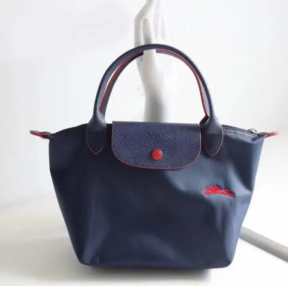 

New Short Handle Small Number Embroidered Horse women's Bag Dumpling Bag Mini Handbag Nylon Canvas Bags