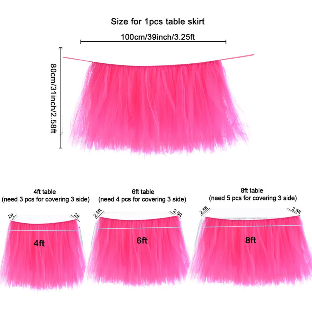 Тюлевая юбка-пачка, столовая посуда для свадебного украшения, вечерние юбки для свадебного стола, домашний текстиль, готовая продукция