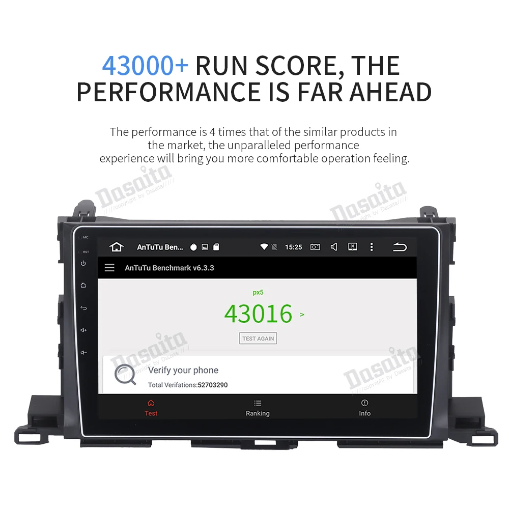 Clearance 10.2" HD Digital Capacitive Touch Screen Android 9.0 car Stereo Multimedia for Toyota Highlander 2015 2016 GPS Navigation System 5