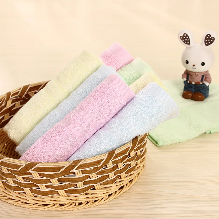 

Wood Fiber Children Face Wash Towel Baby Infants Rag Handfeel Soft Plain Color Small Tower
