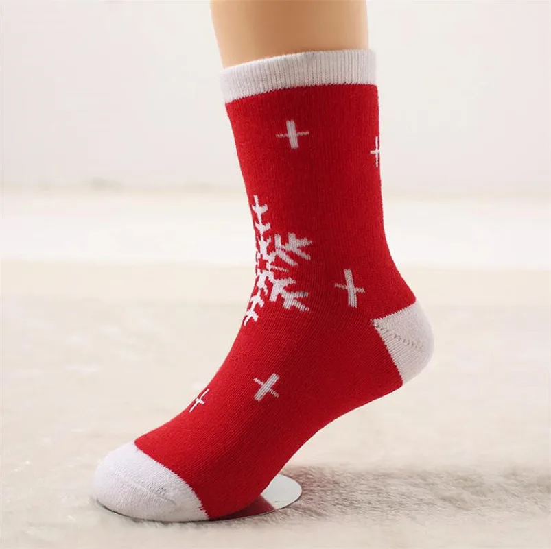 Носки в полоску с рисунком лося, Санта-Клауса, снежинки, медведя для девочек Рождественские гольфы для мальчиков, спортивные носки Зимний Рождественский подарок - Цвет: D