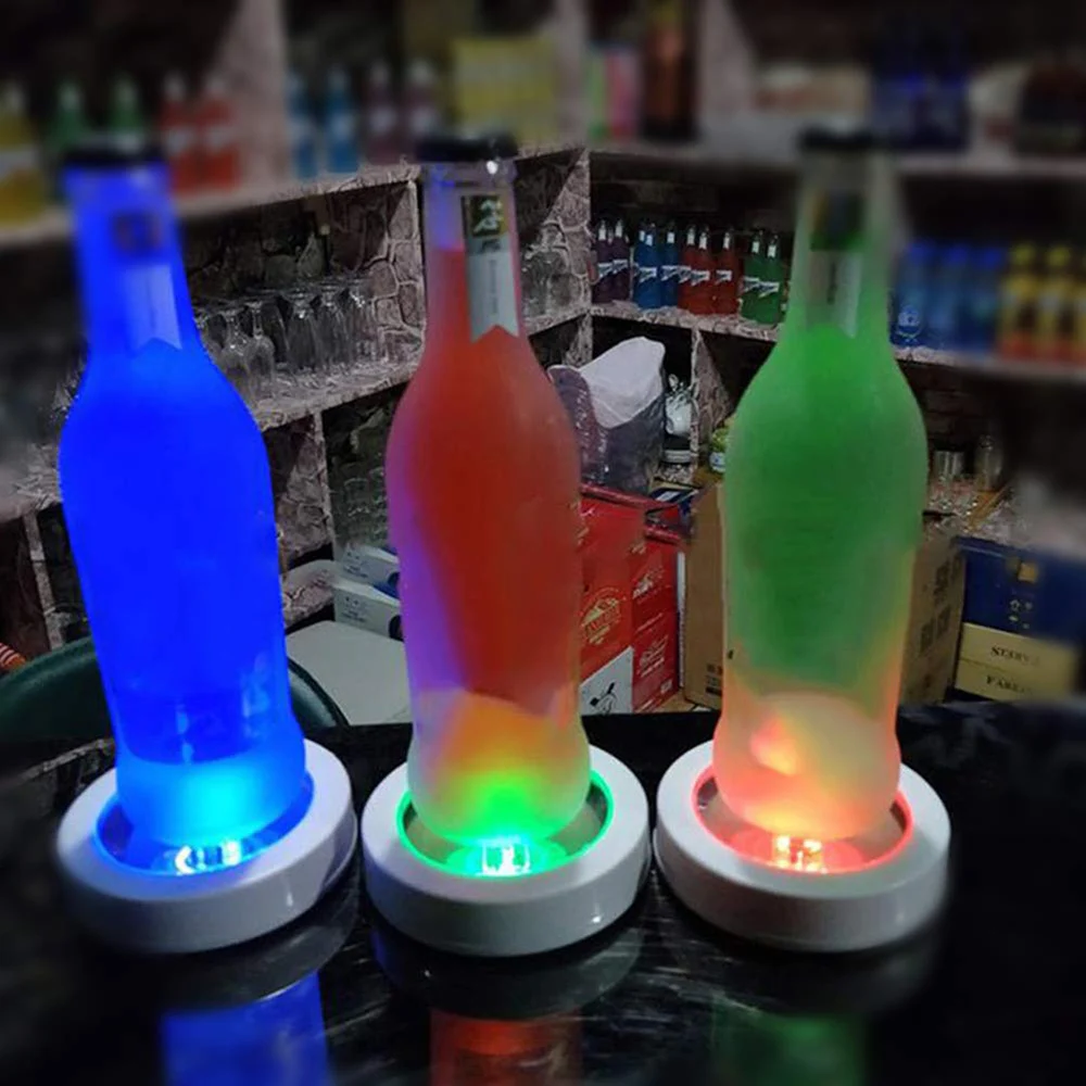 Mini Glow Coaster Light LED Bottle Light Stickers Christmas Xmas