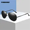 Gafas de sol polarizadas de marca YOOSKE para hombre y mujer, gafas de sol para conducir, gafas Vintage rectangulares antiuv ► Foto 2/6