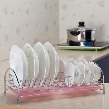 

Single-Layer Kitchen Dish Rack Kitchen Drain Rack Countertop Dish Rack Water-Controlled Filter Water Storage Rack