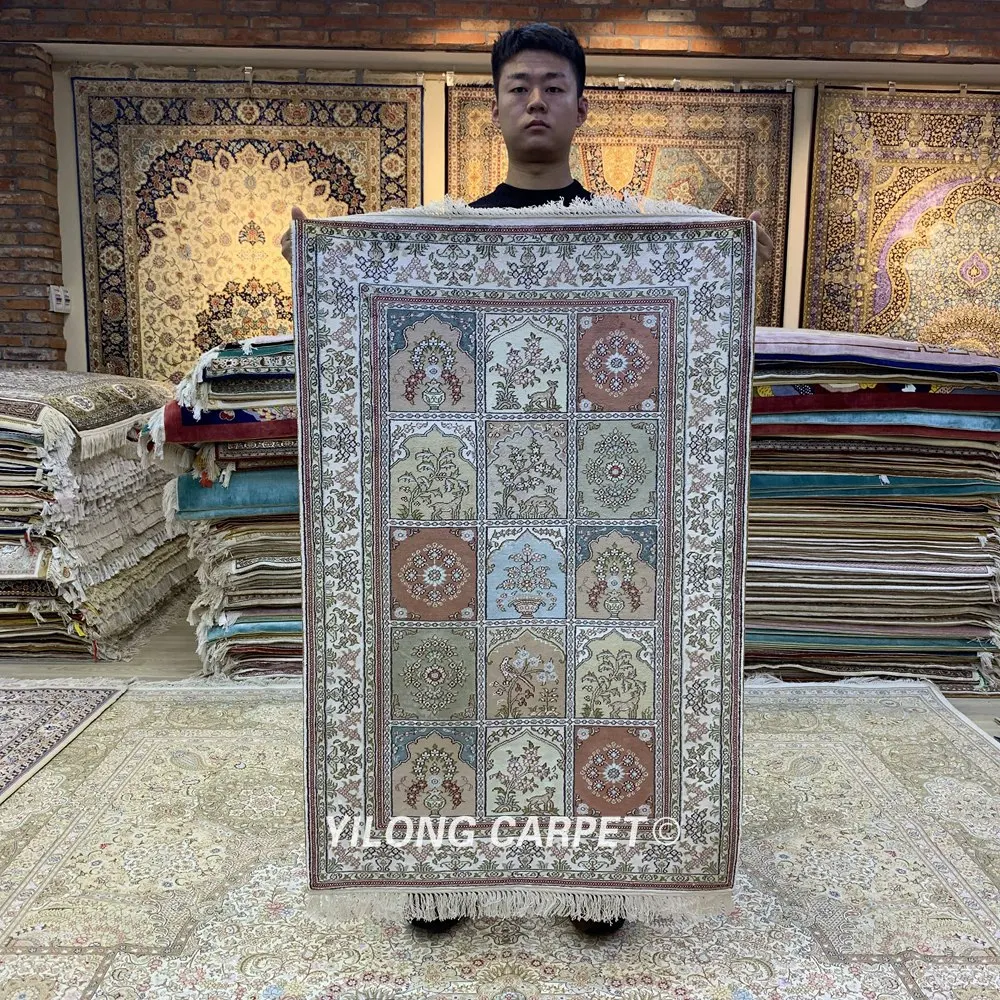 YILONG 2,5 'x4' четыре сезона vantage изысканный турецкий ручной узлом шелковые ковры (HF158B)