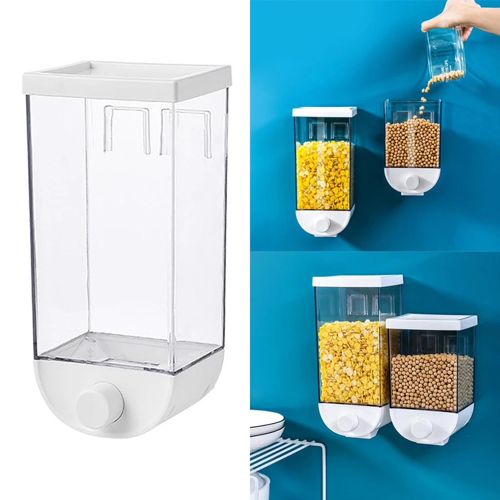 Kitchen Wall Mounted Cereal Dispenser Dry Food Storage Container Self-adhesive Kitchen Wall Mounted Cereal Dispenser Dry Food Storage Container Self-adhesive