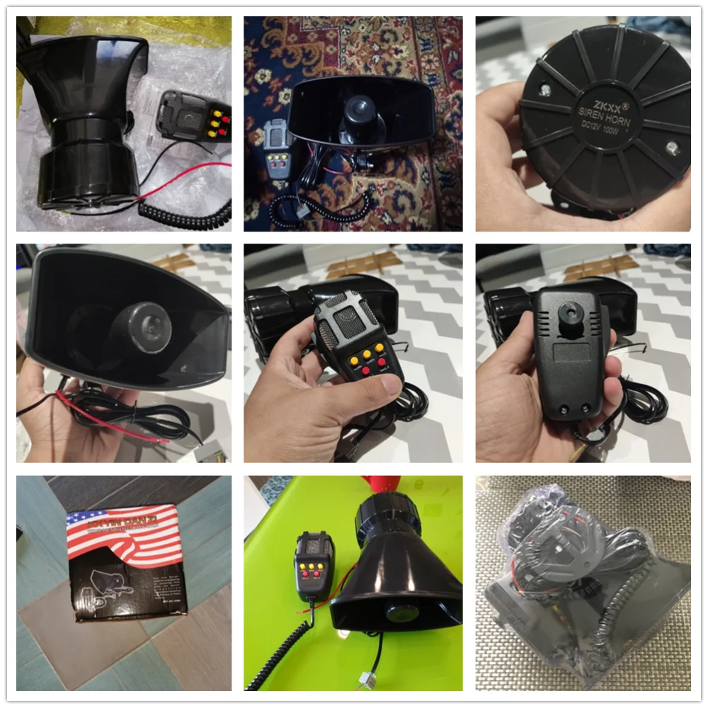 12V 100W 5 звуковых тона рог для автомобилей и мотоциклов автомобиль грузовик автомобильный динамик громкой сирены Рог громкий Предупреждение сигнал тревоги полиции пожарной Динамик MIC