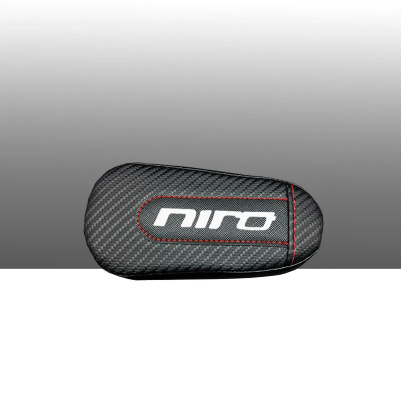 Автомобильный Стайлинг для Kia Niro, 1 шт., углеродное волокно, кожа, подушка для ног, наколенник, подлокотник, Накладка для интерьера, автомобильные аксессуары - Название цвета: style 1