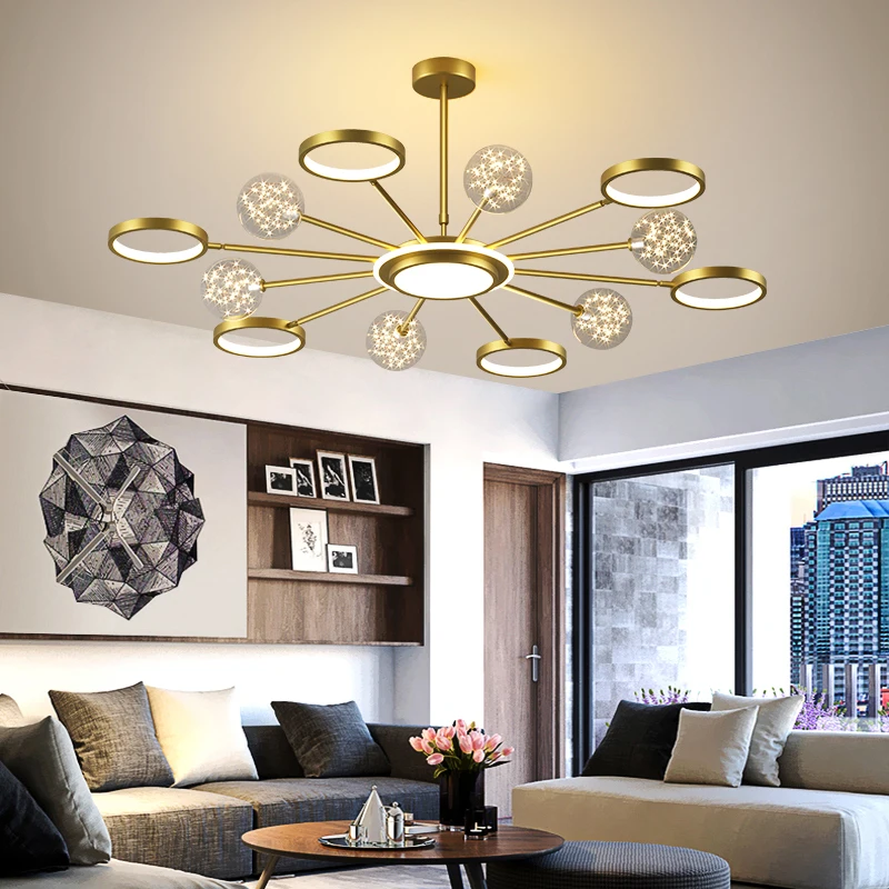 

Nordic Designer Living Room Molecule Chandeliers Creative Personality Household Light Luxury Bedroom Restaurant Magic Bean Lamp