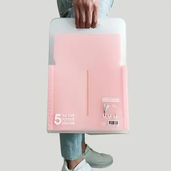 

5 Grid Vertical Organ Bag Document File Folder Portable A4 Organizer Paper Hold