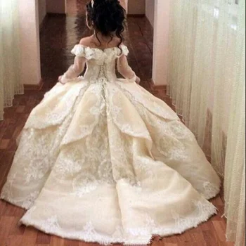 

Off the Shoulder Ball Gown Flower Girl Dresses Formal Pageant Party First Communion Dress