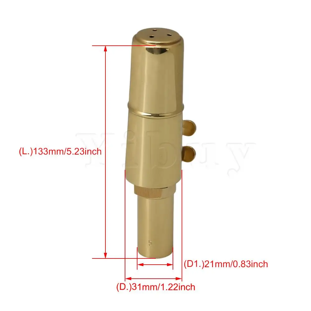 Yibuy золото латунь bE баритон-саксофон лигатурный мундштук с колпачками 8# части