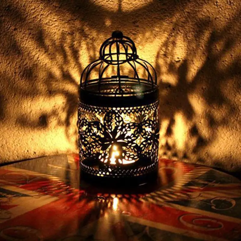 Полые Подсвечники Tealight подвесной фонарь винтажная клетка для птиц подставка для свечи Свадебная вечерние домашний декор