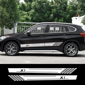 

2 PCS Car Stickers Stylish Decoration Auto Side Stripes Vinyl Film Decals Reflective Styling for BMW X1 E84 F48 Car Accessories