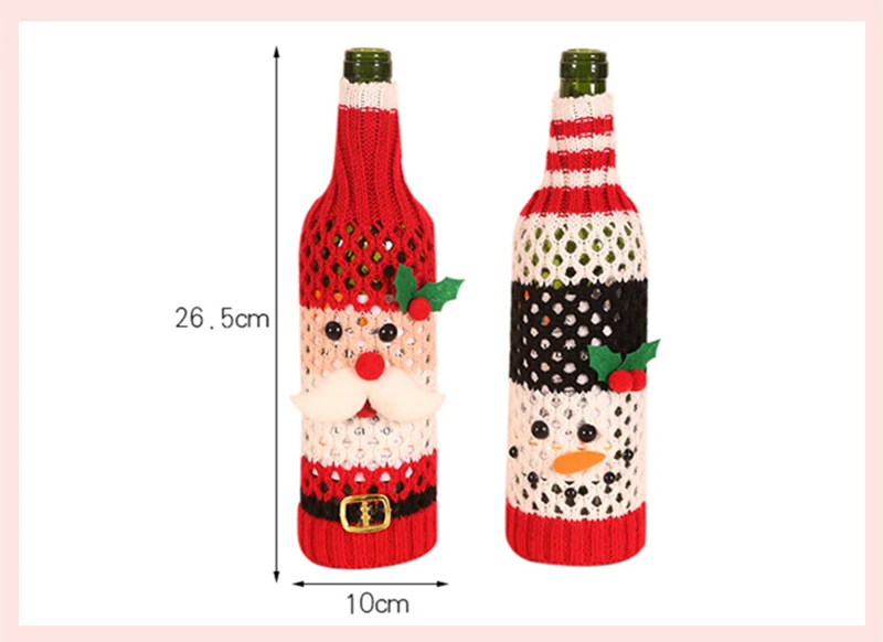 Рождественское украшение для домашнего стола блестки держатель пакета для вина красное Вино Шампанское крышка бутылки чехол Рождественский подарок сумки рождественские декорации