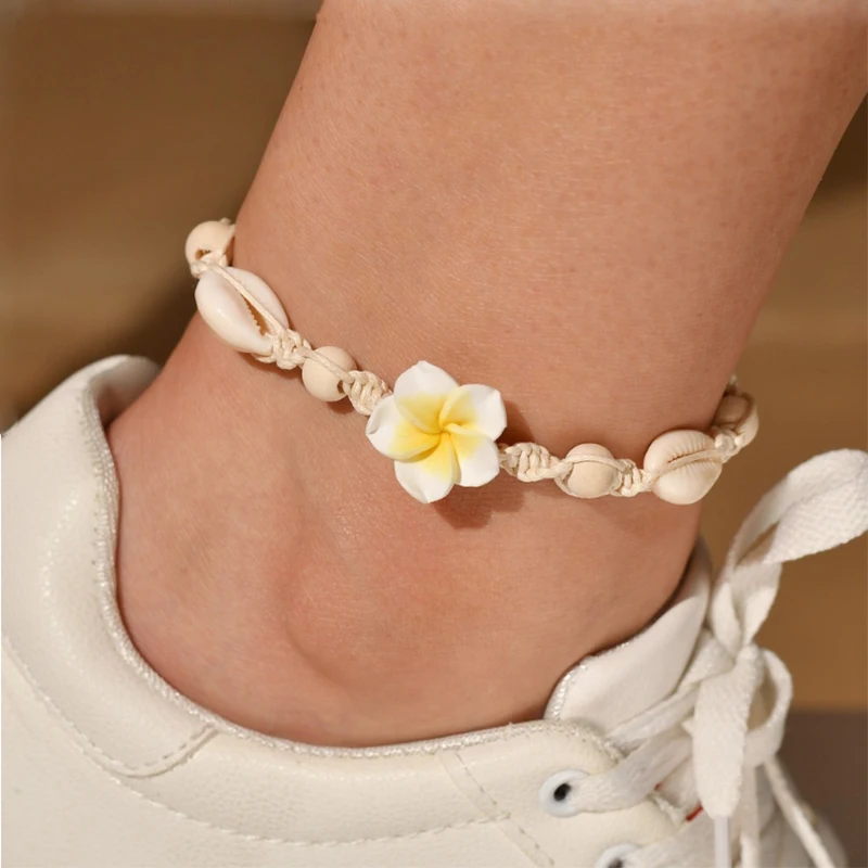 Natural Shell Flower Beads Anklets For Women Girls Summer Beach Barefoot Anklet Bracelet Accessories
