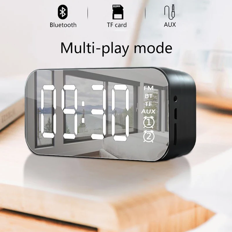 Многофункциональный светодиодный цифровой будильник Bluetooth колонка с FM-радио