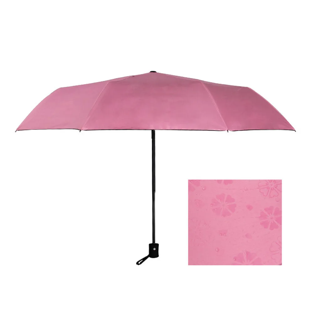 Зонт ветрозащитный зонт обратный 3 складной с УФ защитой девушка перевернутый Зонт Автоматический меняющий цвет зонтик#45