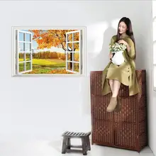 Стиль окна стены клей бумага спальня гостиная прикроватный фон стены декоративные наклейки ПВХ осень безграничный XL8022
