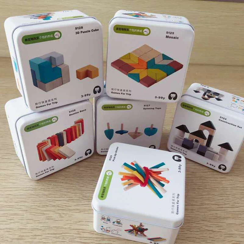 

Wooden portable building blocks domino 3d pile wooden blocks gyro mosaic jigsaw puzzle children interactive games toys gifts