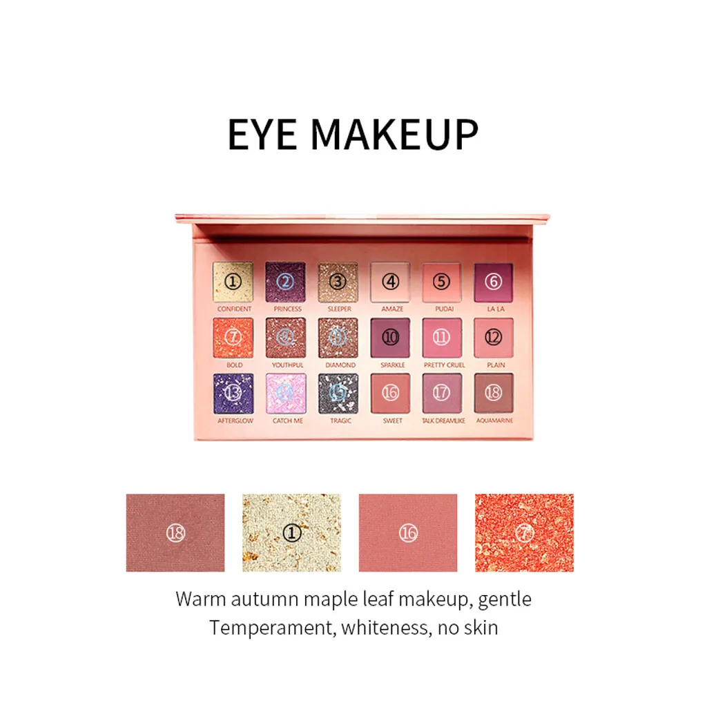 Дропшиппинг Pudaier 18 цветов сверкающие тени для век Ins Fire Eye shadow блеск перламутровый тренд красивая мода Sombra# ZC
