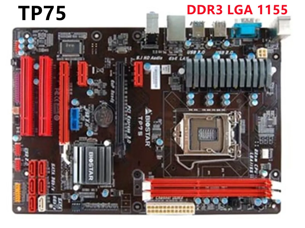 Оригинальная настольная материнская плата для BIOSTAR TP75 B75 LGA 1155 i7 i5 i3 DDR3 16 Гб SATA3 USB3.0