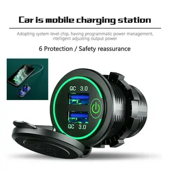 

Digital LED Indicator Fast Car Charger 12V/24V Outlet Dual USB Port Boat