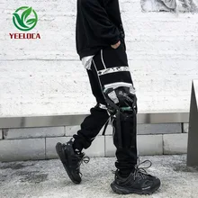 Сезон весна-осень; Брендовые брюки с несколькими карманами; свободный крой; Мужская лента с буквами; Stylist ins Harun; брюки для мужчин