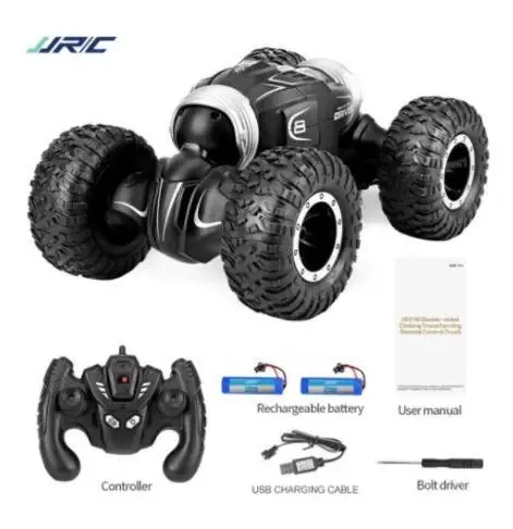 JJRC Q70 игрушечные машинки RC Twister двухсторонний флип деформация скалолазание RC автомобиль трюк анти-пропуск шины 4WD гоночный гусеничный автомобиль игрушка RTR - Цвет: 2battery Black