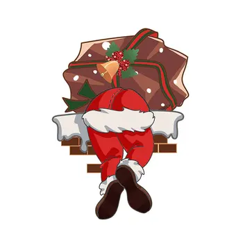 

Environmental Protection Waterproof PVC Christmas Cute Wall Stickers Santa Claus Over The Wall Stickers