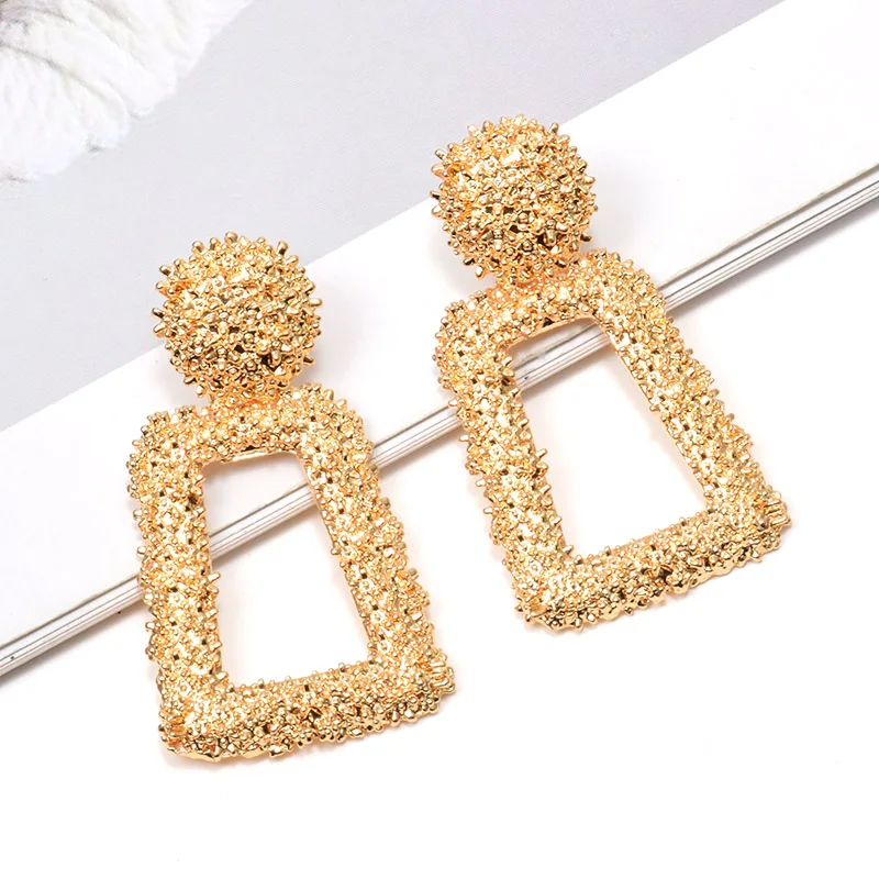 Новые металлические золотые висячие серьги 2019 ZA Лидер продаж Brincos Bijoux Популярные Стиль Высокая серьги высокого качества ювелирные изделия