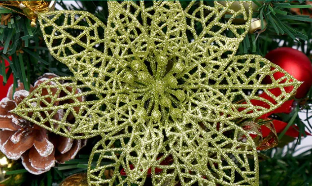 1pc/5pcs Artificial Flowers Christmas Decorations For Home Christmas Tree Ornaments Xmas Tree New Year Decor Navidad