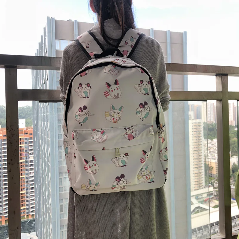 13*25*36cmcute печати мультфильм холщовый рюкзак дорожный плюш сумка в виде котенка