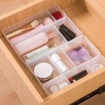 

12 Pack Adjustable Drawer Organizer for Makeup Bathroom Vanity Storage, 24 Adjustable Dividers, (6 Big and 6 Small)