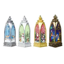 Орнамент с рождественской елкой DIY домашнее креативное теплое белое цветной рисунок светодиодные греющие свечи Санта-олень украшение со снеговиком