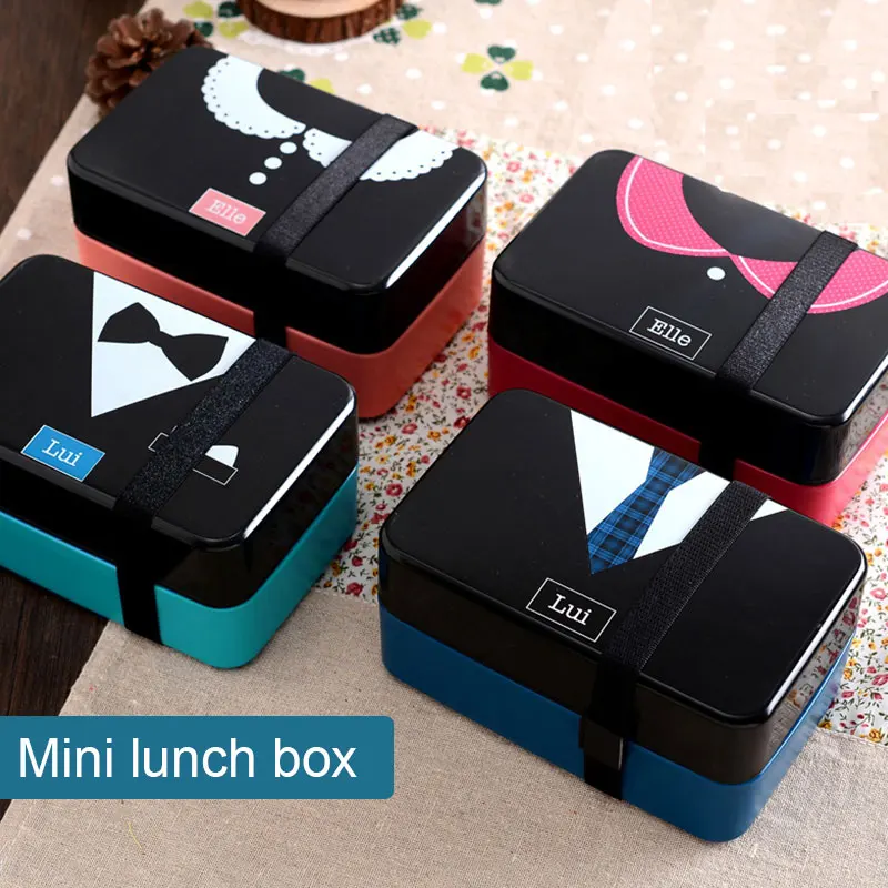 Ланч-бокс двухслойный пищевой контейнер мини Bento box пластиковый Ланч-бокс PP 730 мл для хранения галстука кухонные аксессуары школьный офис