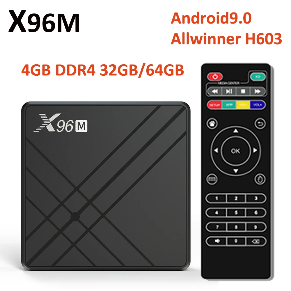 X96 новейший X96M Смарт Android 9 0 ТВ коробка 2G/4G DDR3 16G/32G/64G 2 4G WIFI LAN 100M телеприставка 4K 1080P