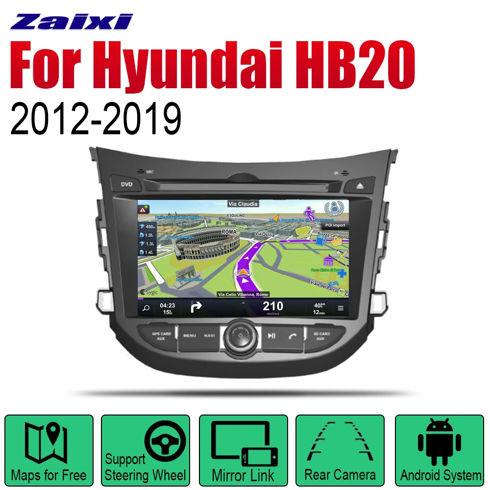 Android 2 Din Авто Радио DVD для hyundai HB20 2012 2013 автомобильный мультимедийный плеер gps-навигация, радио, стерео