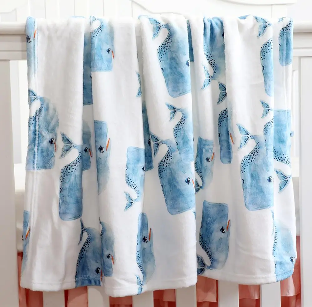 Winter Warm Baby Plush Fleece Throw&Receiving Blankets for Nursery Crib