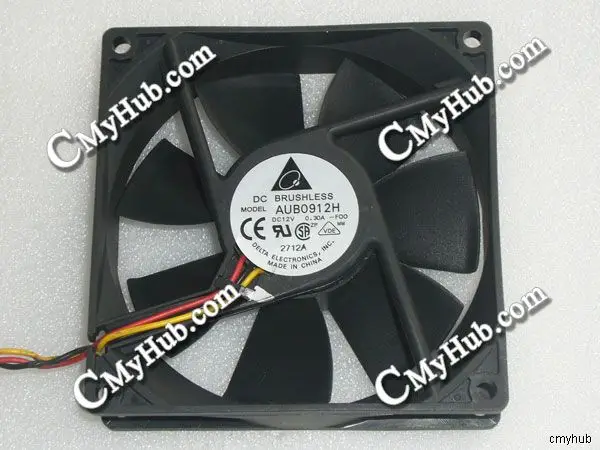 Для Delta Electronics AUB0912H F00 DC12V 0.30A 9225 9 2 см 92 мм защитного стекла 92x92x25 3Pin Вентилятор