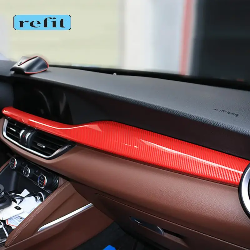 

Отделка приборной панели автомобиля, декоративные наклейки, лента Центрального управления, отделка, наклейки для Alfa Romeo stelvio, модификация интерьера