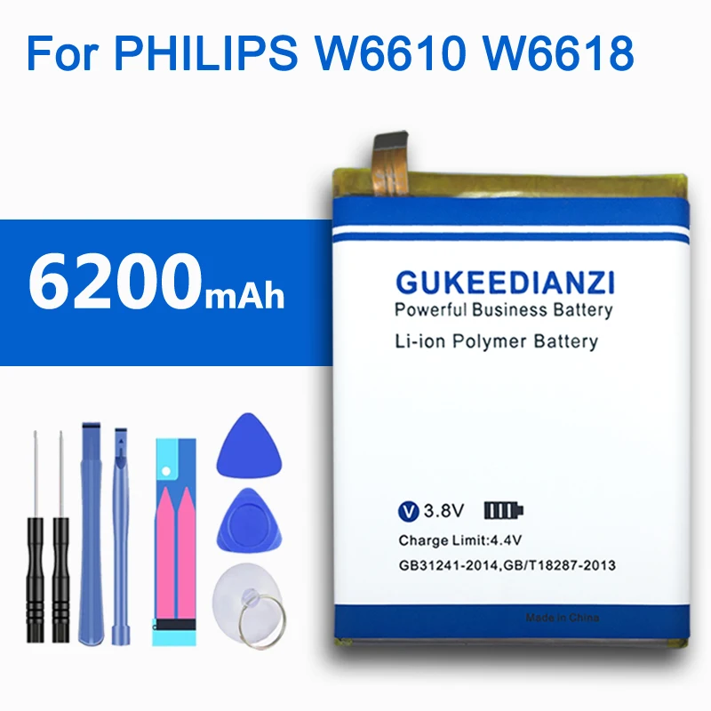 Аккумуляторная батарея для телефона PHILIPS W6610 W6618 AB5300AWMT 6200 мАч новинка 2019|battery for|phone