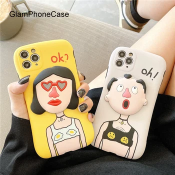 

GlamPhoneCase Funny Boy Girl Phone Case For iPhoneSE 2 11Pro/Max X XS Max XR Soft Silicone Cover For iPhone11 7 8Plus Case