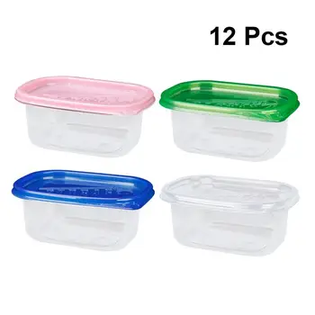 

12pcs 280ML Rectangular Plastic Lunch Boxes Disposable Food Container Kitchen Sealed Box Fast Food Box For Fruit Cake