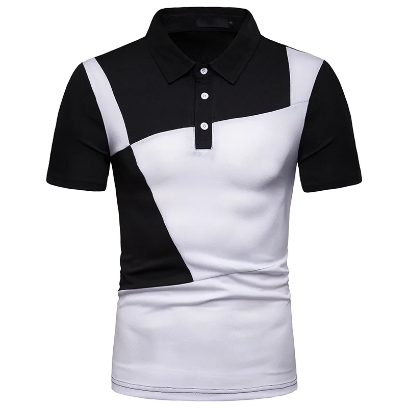 Men's Polo Shirts Blended Cotton Breathable Splicing Casual top Fashion Sports High quality Short Sleeve Polo Shirts Men D21