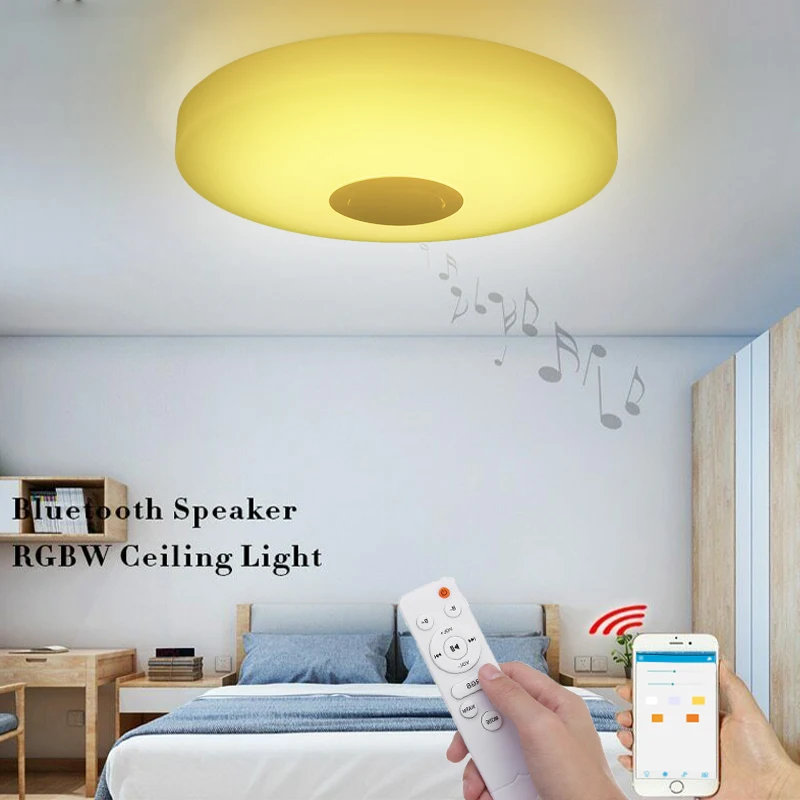 

Modern 48W Led ceiling Light Color Dimmable APP remote control Blue tooth Music ceiling lamp for living room/bedroom AC220V