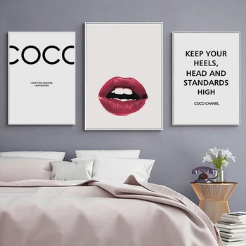 

The Text Quotes Canvas Poster Black White Wall Art Print Lips Painting Decorative Picture Modern Home Living Room Decoration